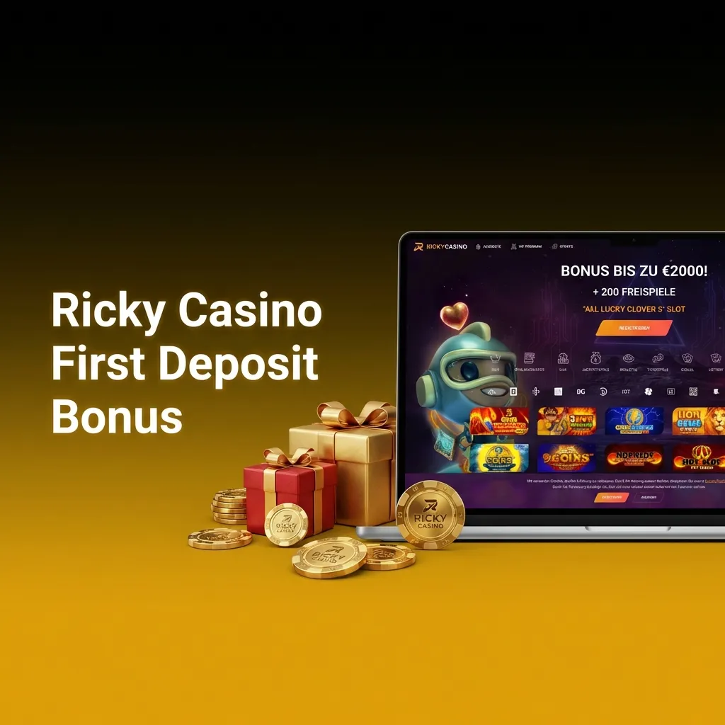 Ricky Casino welcome bonus banner showing AU$7,500 deposit match plus 550 free spins for new players