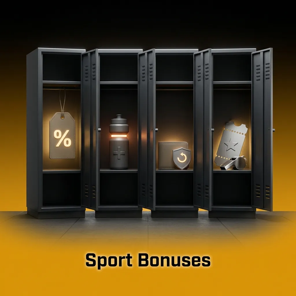 Sports betting bonuses including welcome offer, accumulator boost, cricket cashback, and live betting promotions.