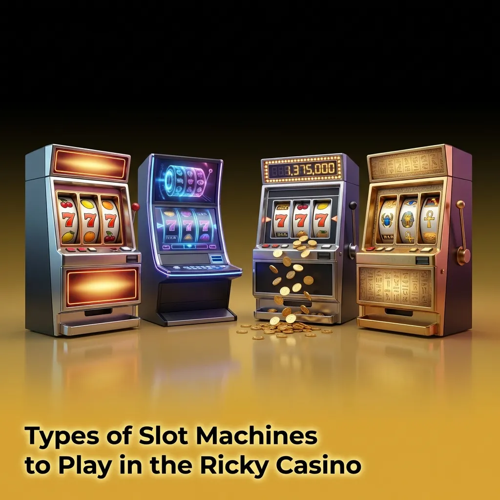 Ricky Casino slot machine lobby showing classic, video, 3D, progressive jackpot, Megaways, and cluster pays games