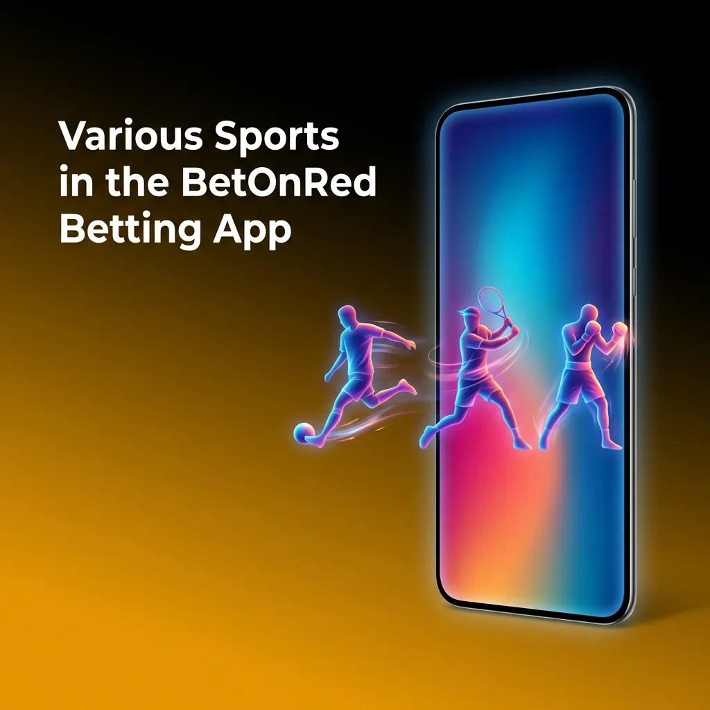 BetOnRed app displaying multiple sports betting options including football, basketball, tennis, and esports.