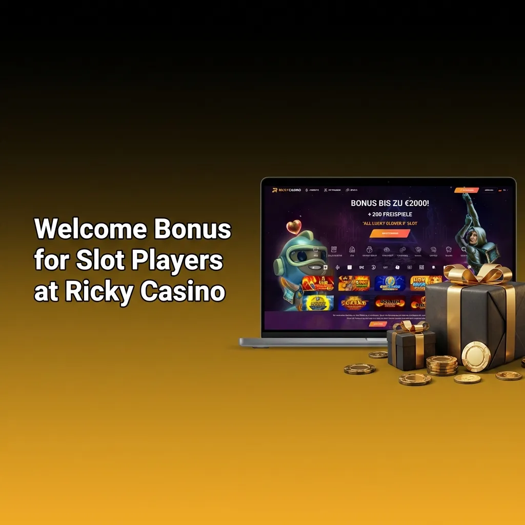 Ricky Casino welcome bonus banner showing 100% match up to $7,500 plus 550 free spins for new slot players
